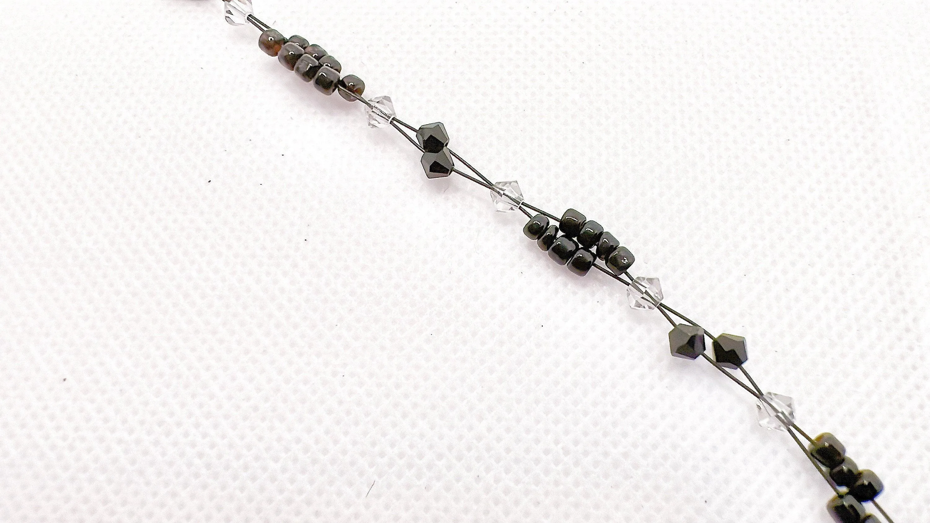 Light Gray Crystal Miyuki Bead Anklet
