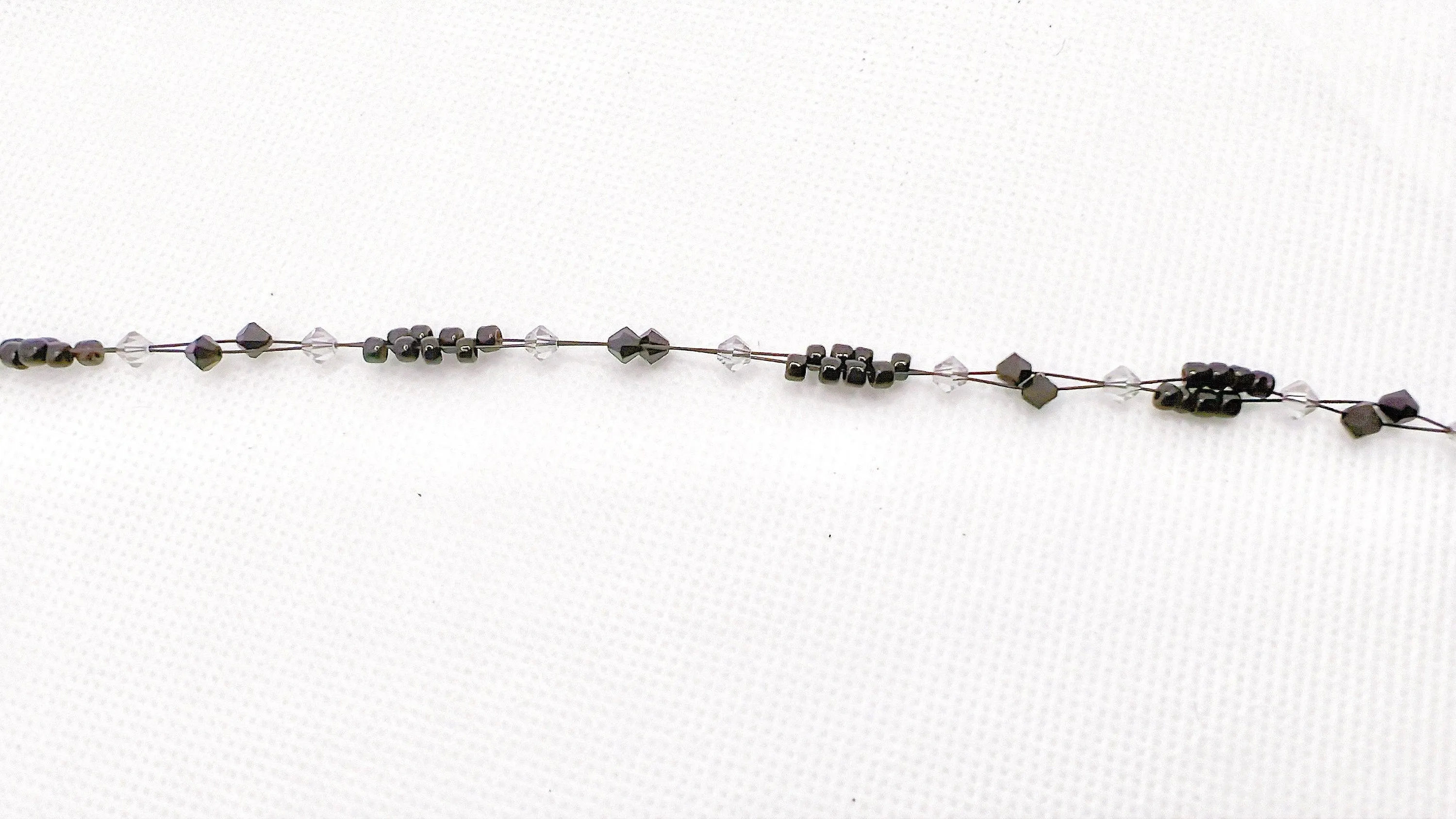 Light Gray Crystal Miyuki Bead Anklet