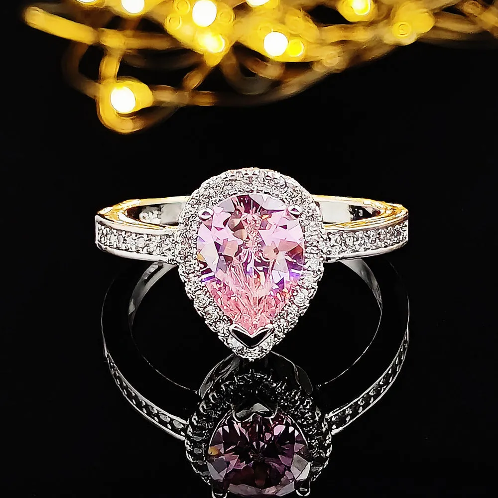 Luxury Multicolor Charm Wedding Rings For Women And Party Gifts