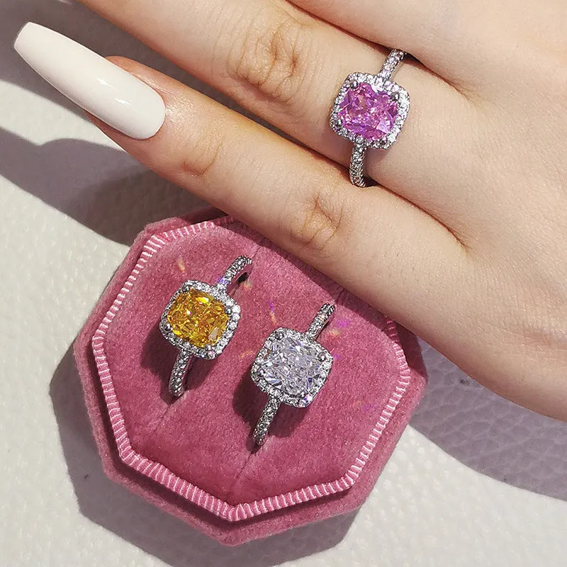 Luxury Multicolor Charm Wedding Rings For Women And Party Gifts