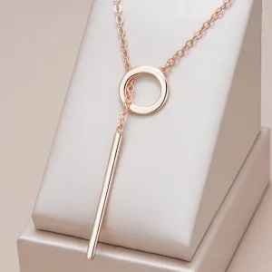 Luxury Rose Gold Glossy Pendant Necklace