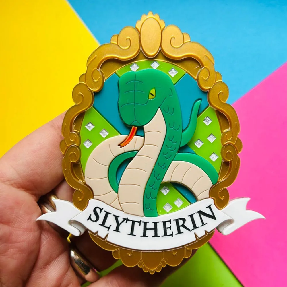 Magic & Witchcraft Collection - "Lion-Badger-Snake-Eagle with Baroque Frame Parchment" Acrylic Brooch by Makokot Design