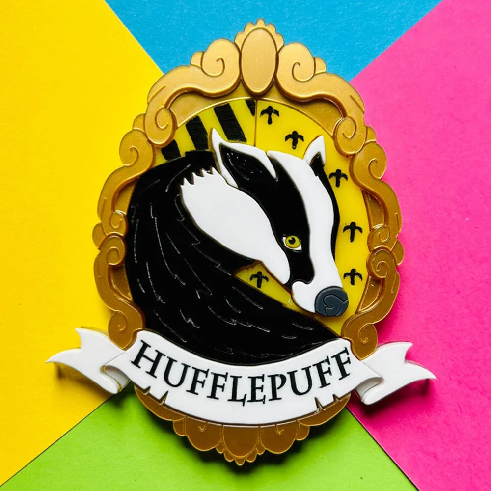 Magic & Witchcraft Collection - "Lion-Badger-Snake-Eagle with Baroque Frame Parchment" Acrylic Brooch by Makokot Design