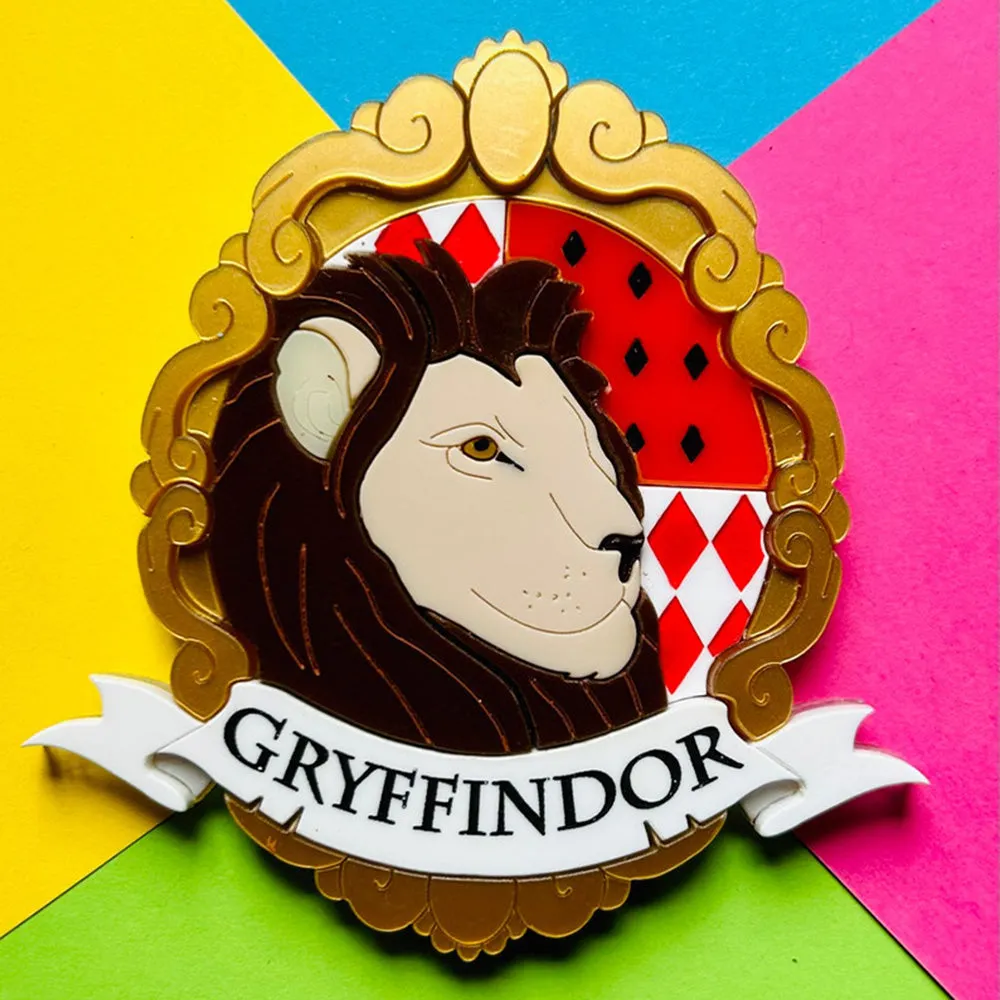 Magic & Witchcraft Collection - "Lion-Badger-Snake-Eagle with Baroque Frame Parchment" Acrylic Brooch by Makokot Design