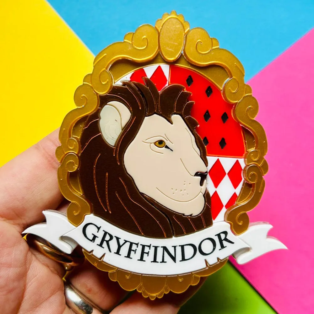 Magic & Witchcraft Collection - "Lion-Badger-Snake-Eagle with Baroque Frame Parchment" Acrylic Brooch by Makokot Design