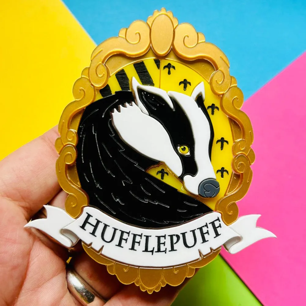 Magic & Witchcraft Collection - "Lion-Badger-Snake-Eagle with Baroque Frame Parchment" Acrylic Brooch by Makokot Design