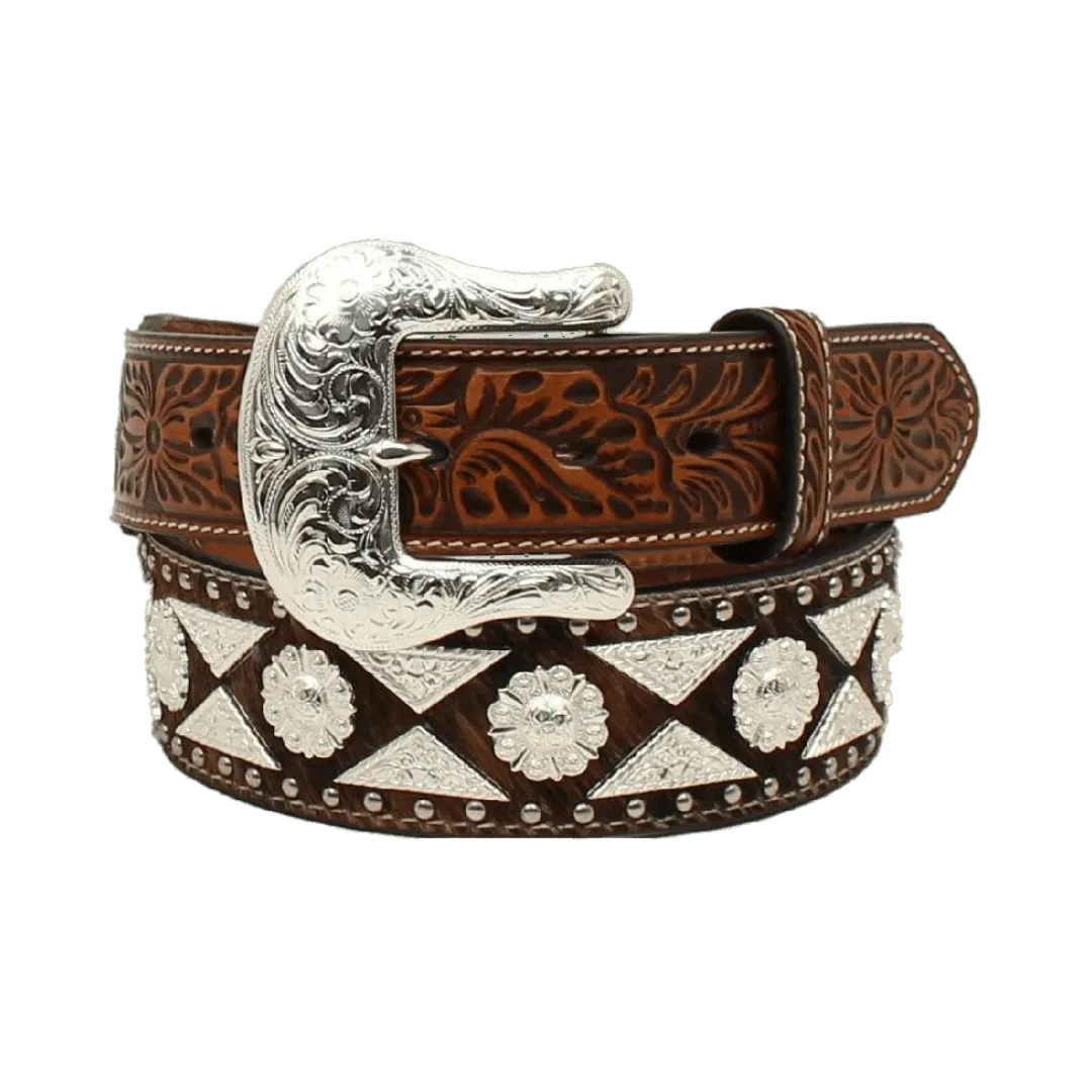 M&f Men's Ariat Calf Hair Covered Leather Belt