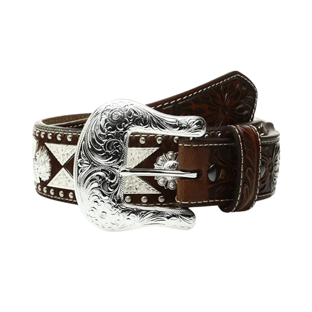M&f Men's Ariat Calf Hair Covered Leather Belt