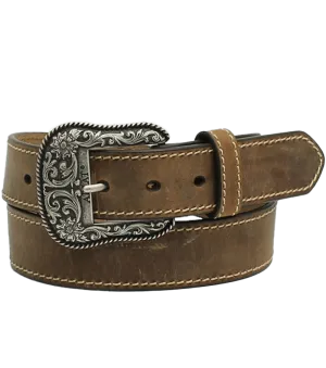 M&f Women's Ariat Heavy Stitch Edge Leather Belt