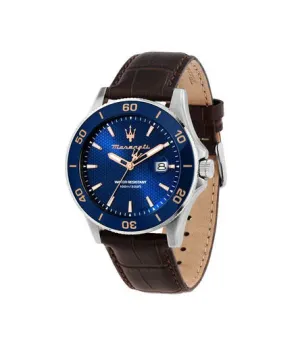 Maserati Competizione 43mm Blue Dial Brown Strap - R885110004