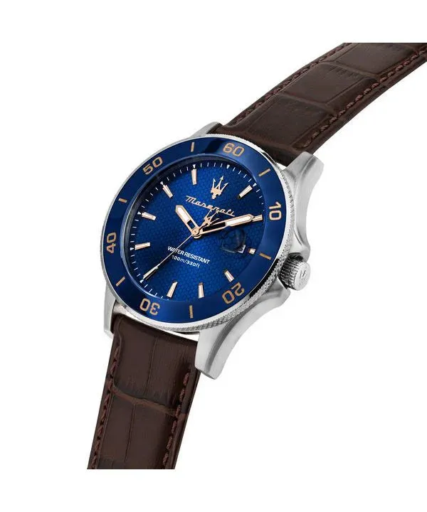 Maserati Competizione 43mm Blue Dial Brown Strap - R885110004
