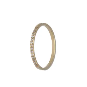 Micro Pave Diamond Straight Band