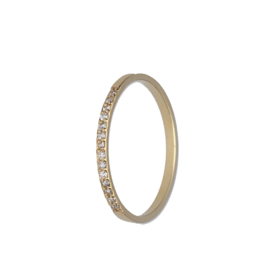 Micro Pave Diamond Straight Band