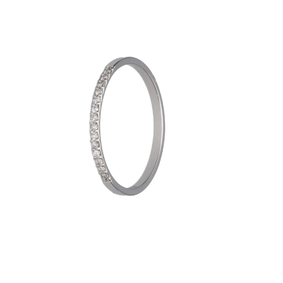 Micro Pave Diamond Straight Band