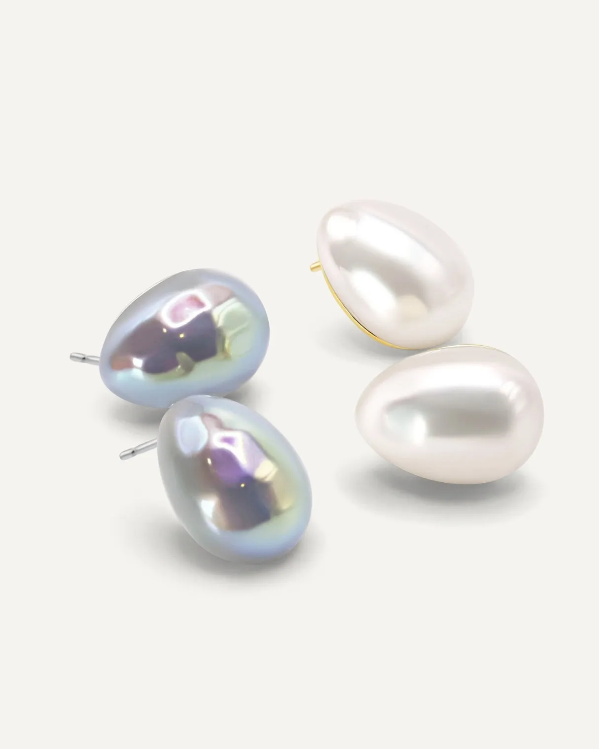 Midge Dôme Stud - Pearl Iridescent