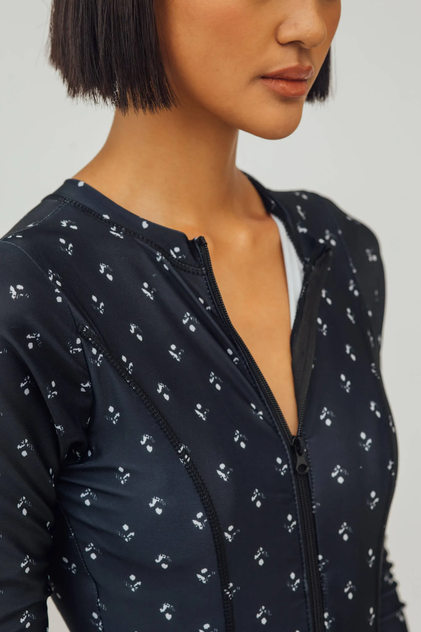 Millie Printed Zip Long Sleeve Rashguard Suit