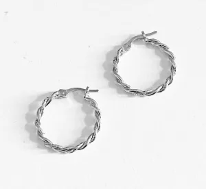 Mini Twist Hoops - Silver