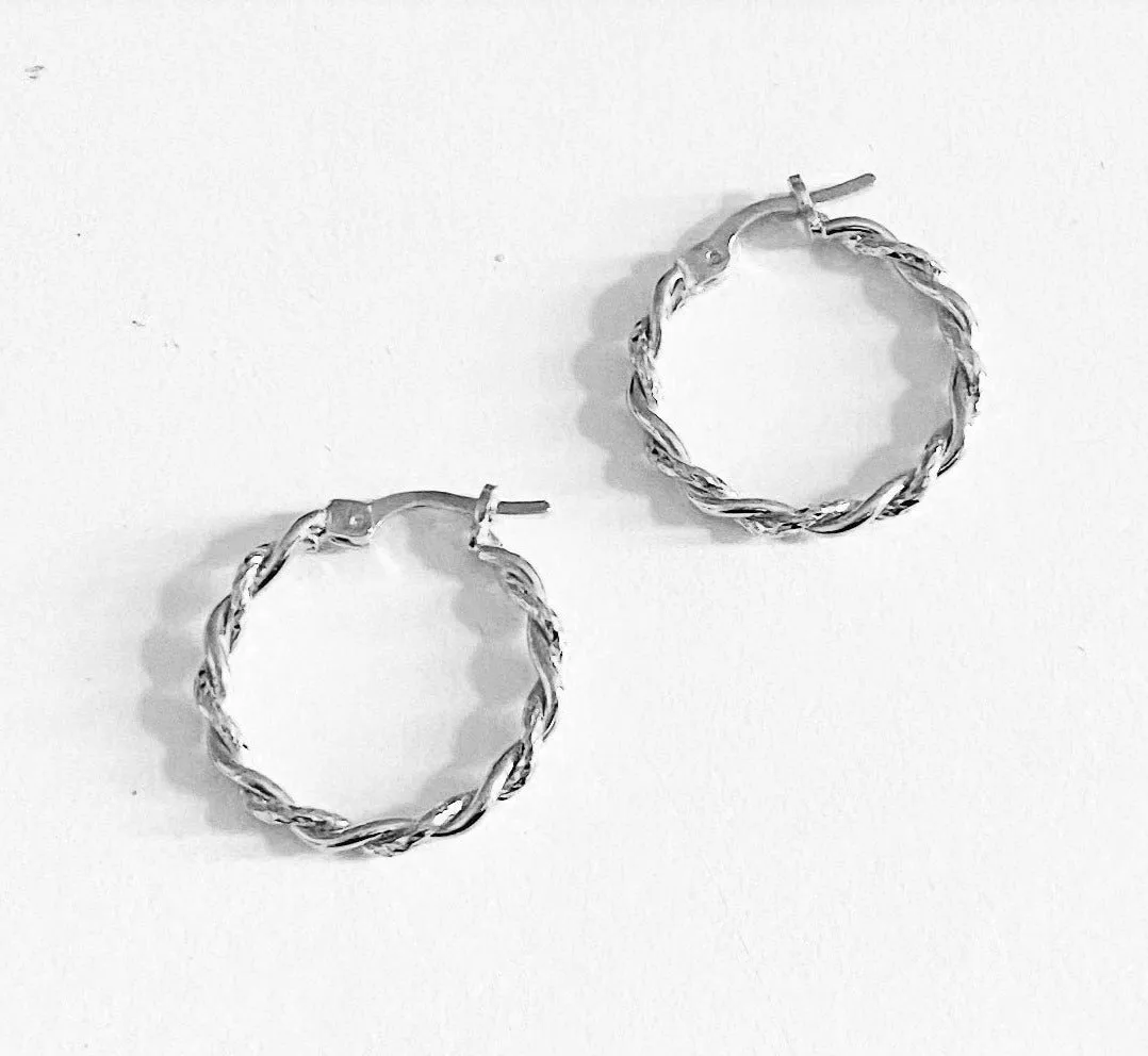 Mini Twist Hoops - Silver