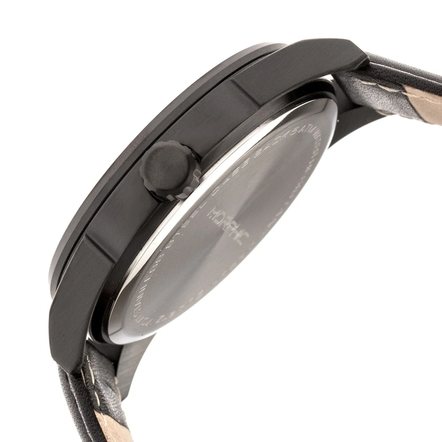Morphic M63 Series Leather-Band Watch w/Date