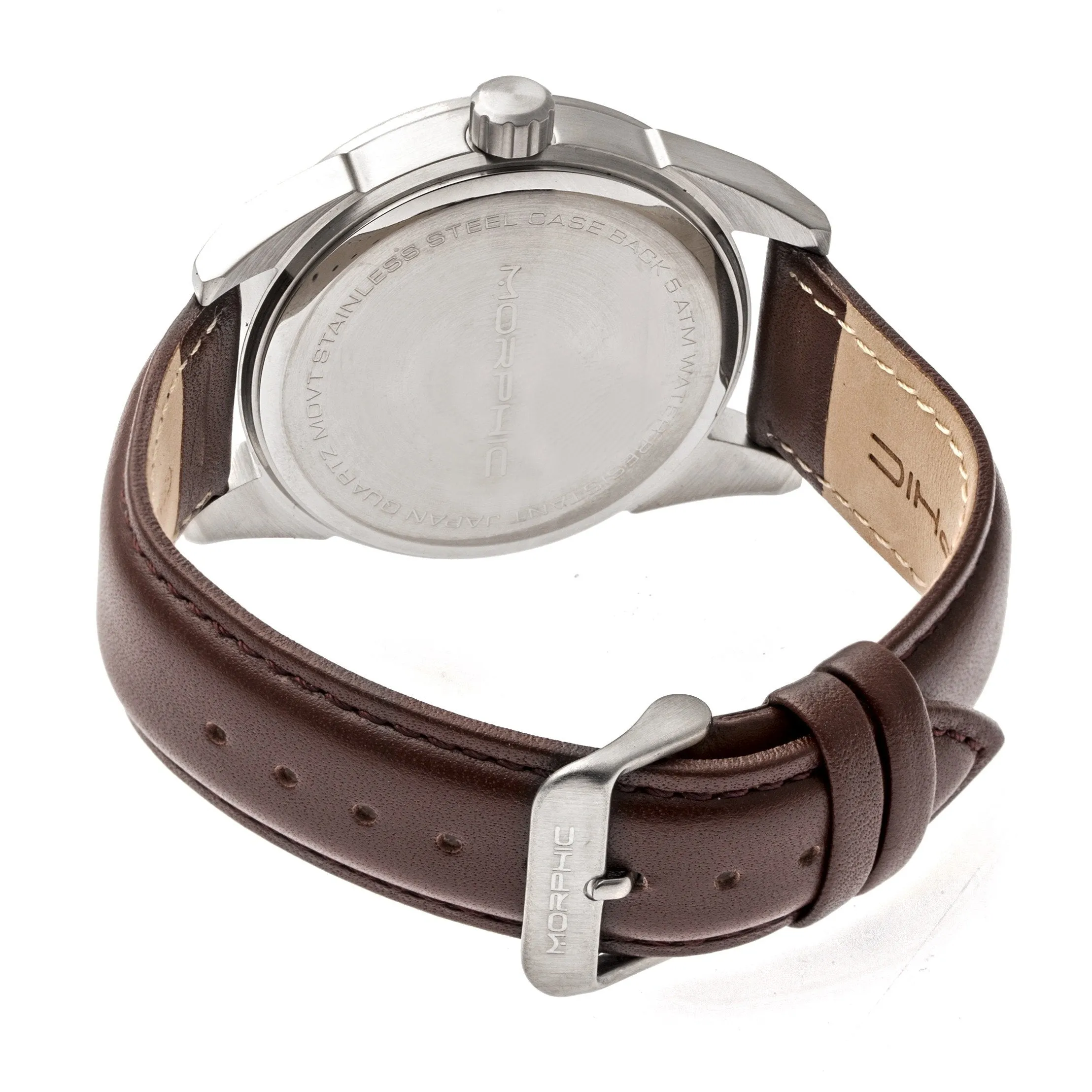 Morphic M63 Series Leather-Band Watch w/Date