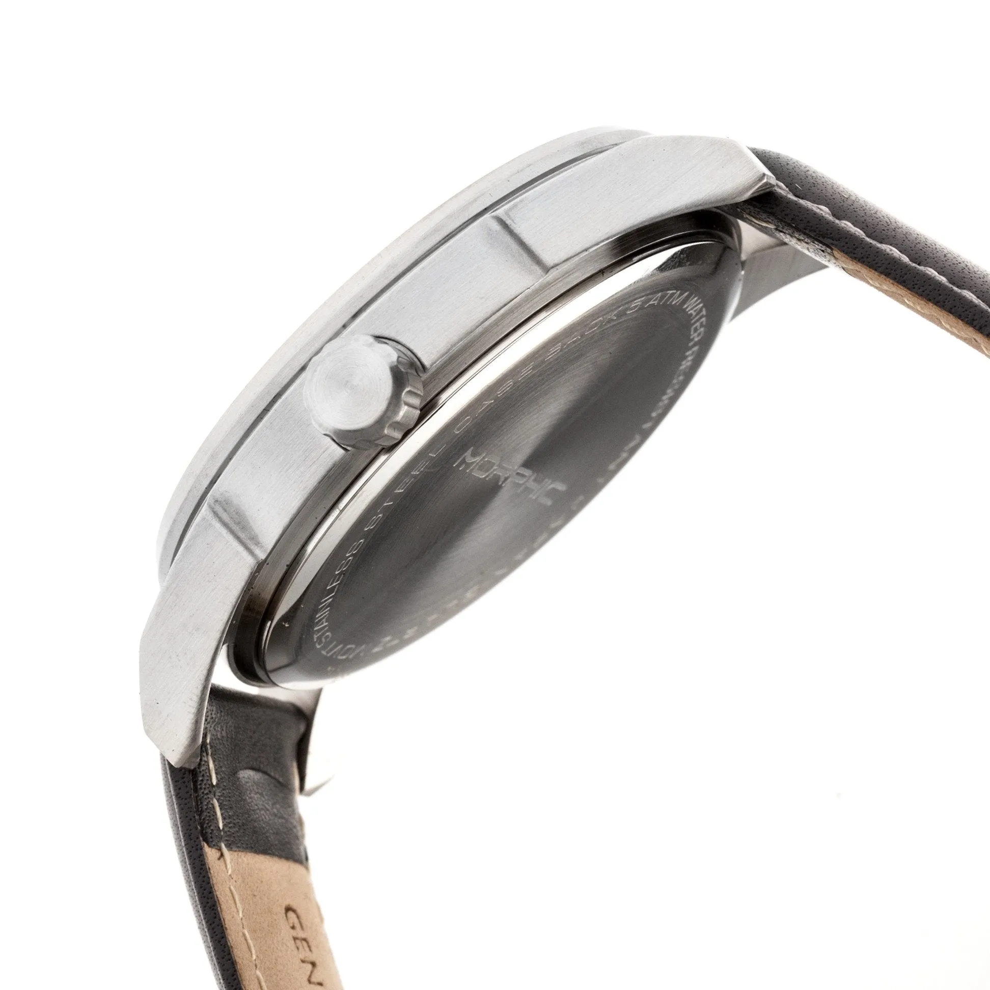 Morphic M63 Series Leather-Band Watch w/Date