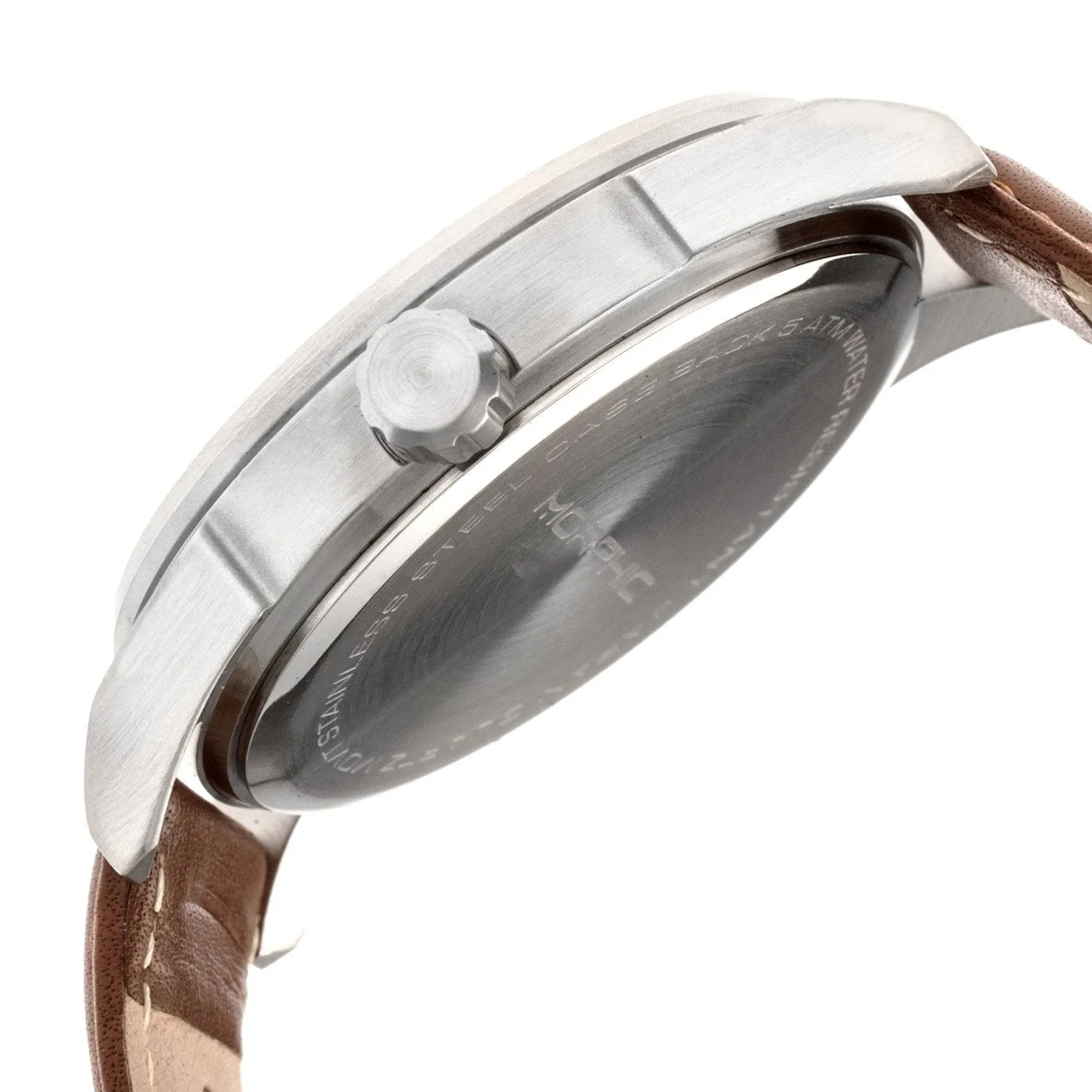 Morphic M63 Series Leather-Band Watch w/Date