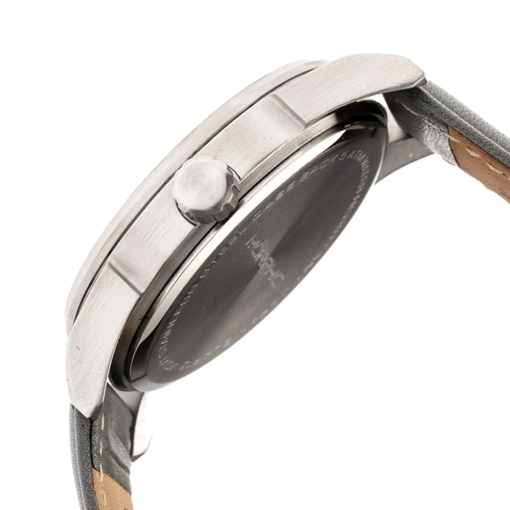 Morphic M63 Series Leather-Band Watch w/Date