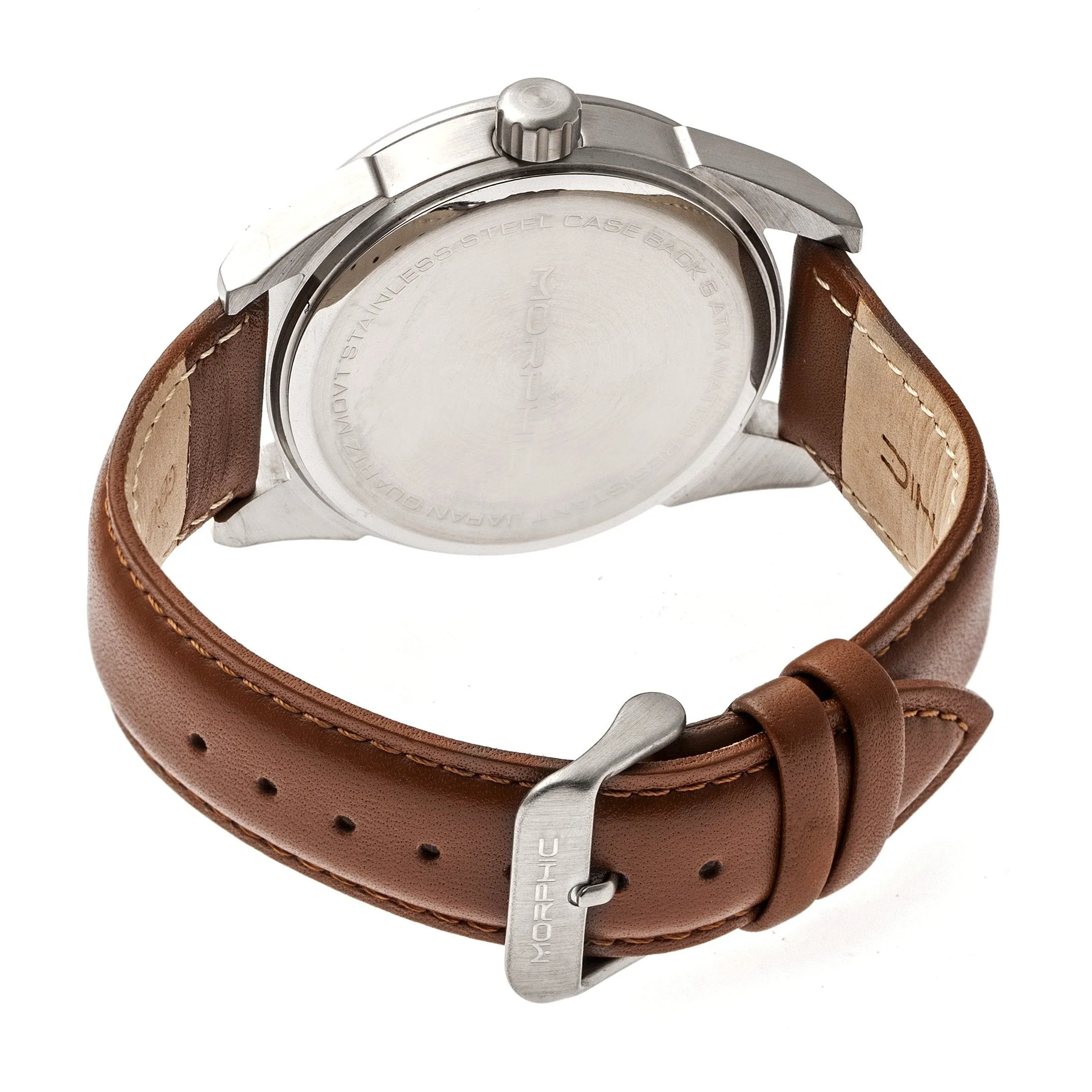 Morphic M63 Series Leather-Band Watch w/Date