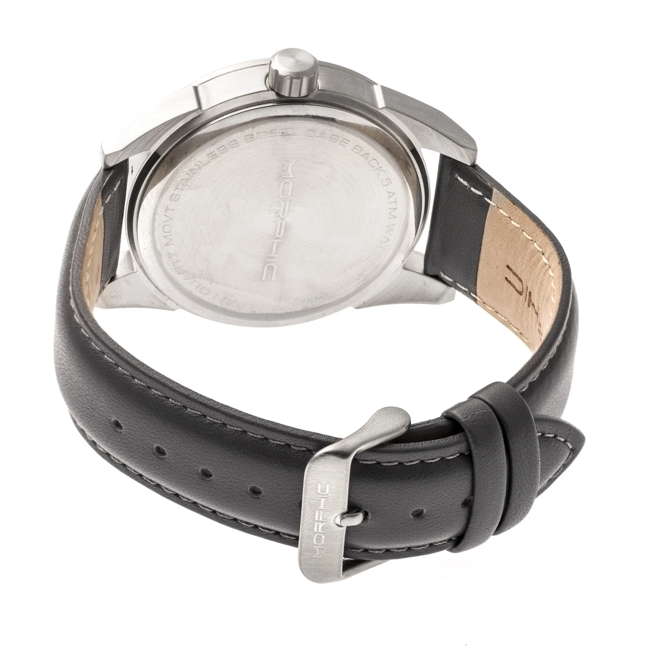 Morphic M63 Series Leather-Band Watch w/Date