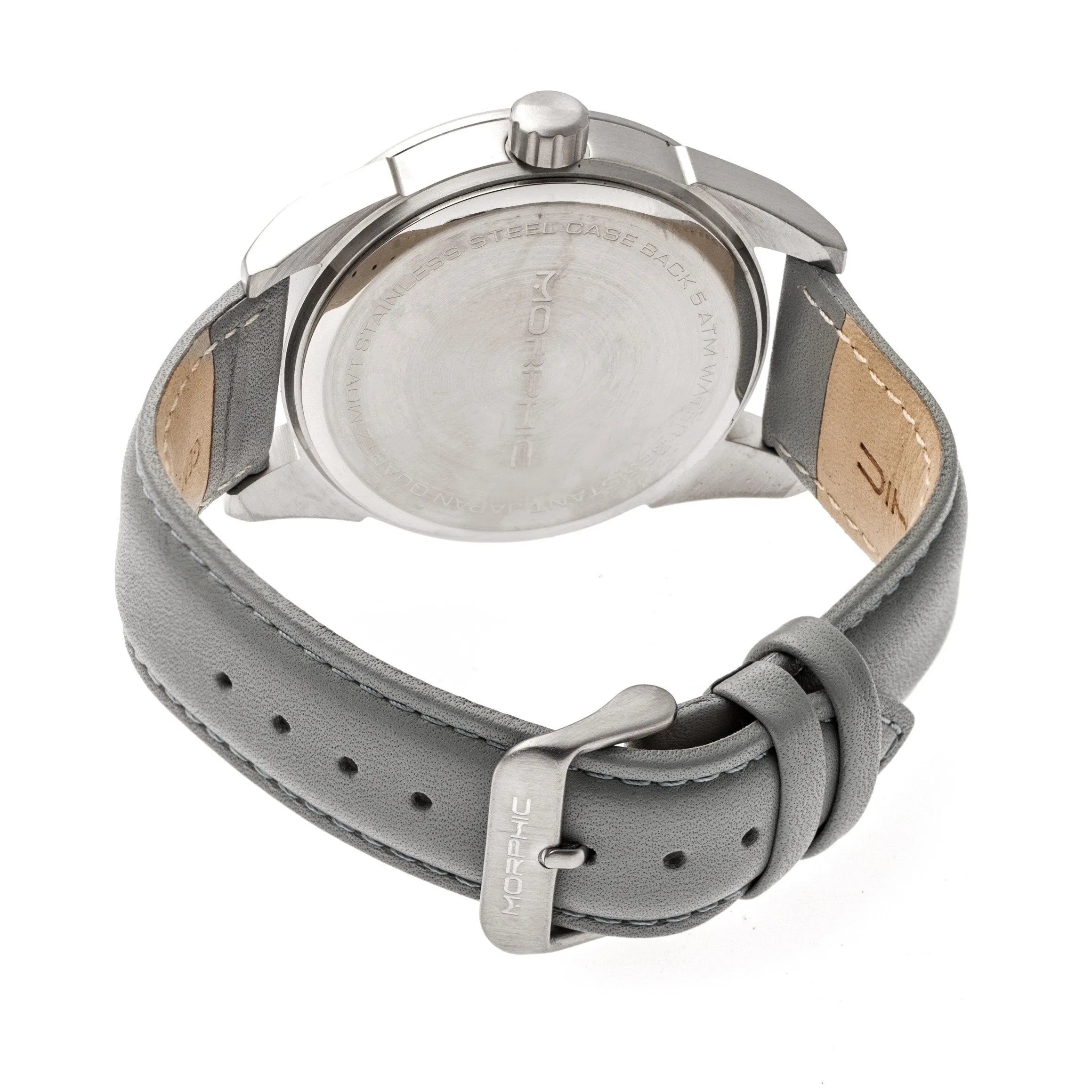 Morphic M63 Series Leather-Band Watch w/Date