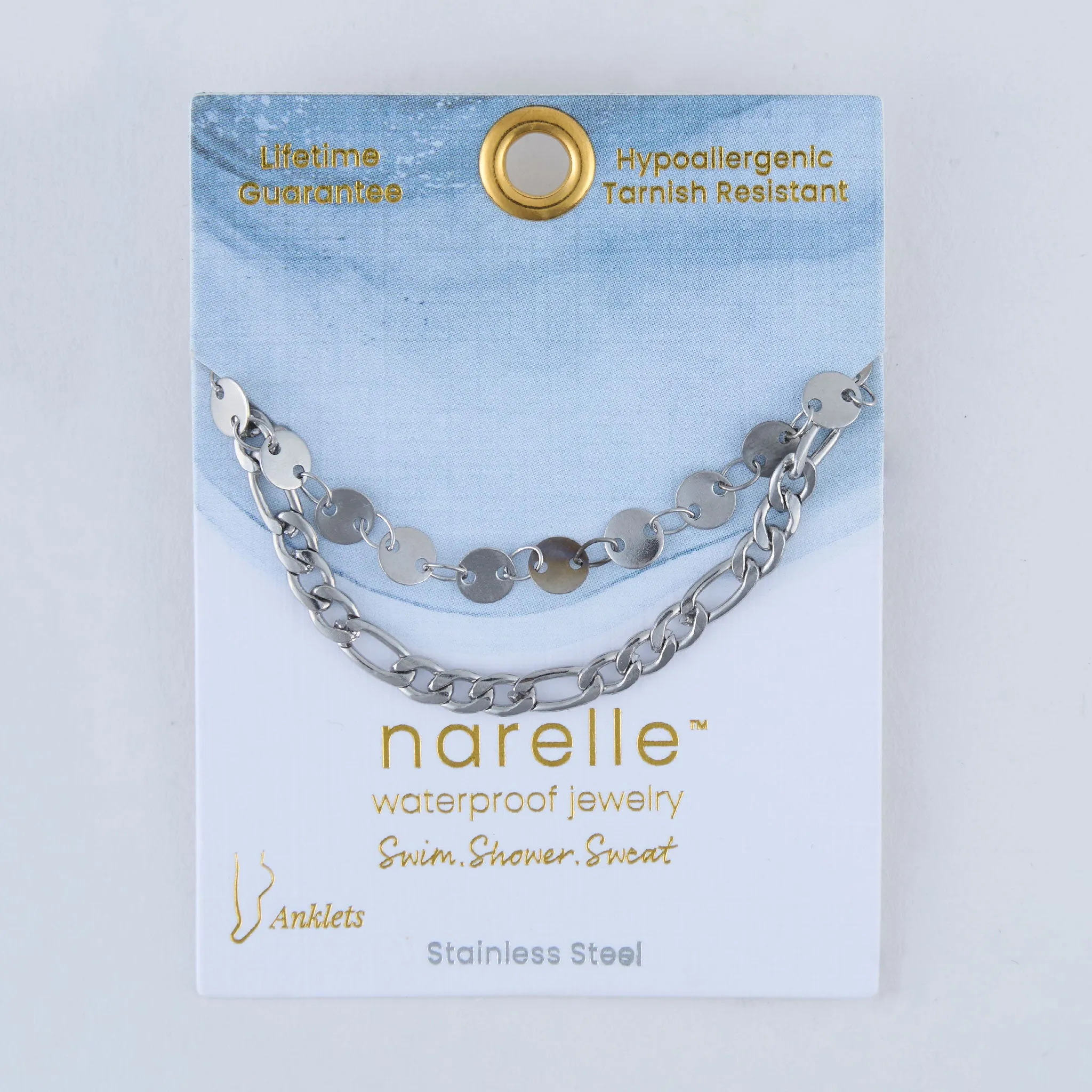 Narelle Waterproof Multi Row Figaro Chain Anklet