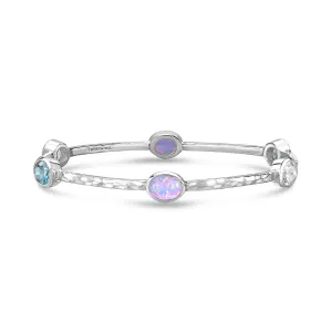Oval Opal & Topaz Array Bangle
