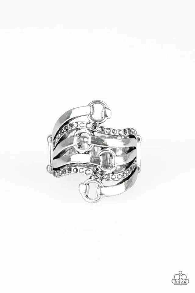 Paparazzi Ring ~ Buckle Up - Silver