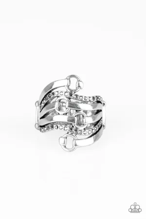 Paparazzi Ring ~ Buckle Up - Silver