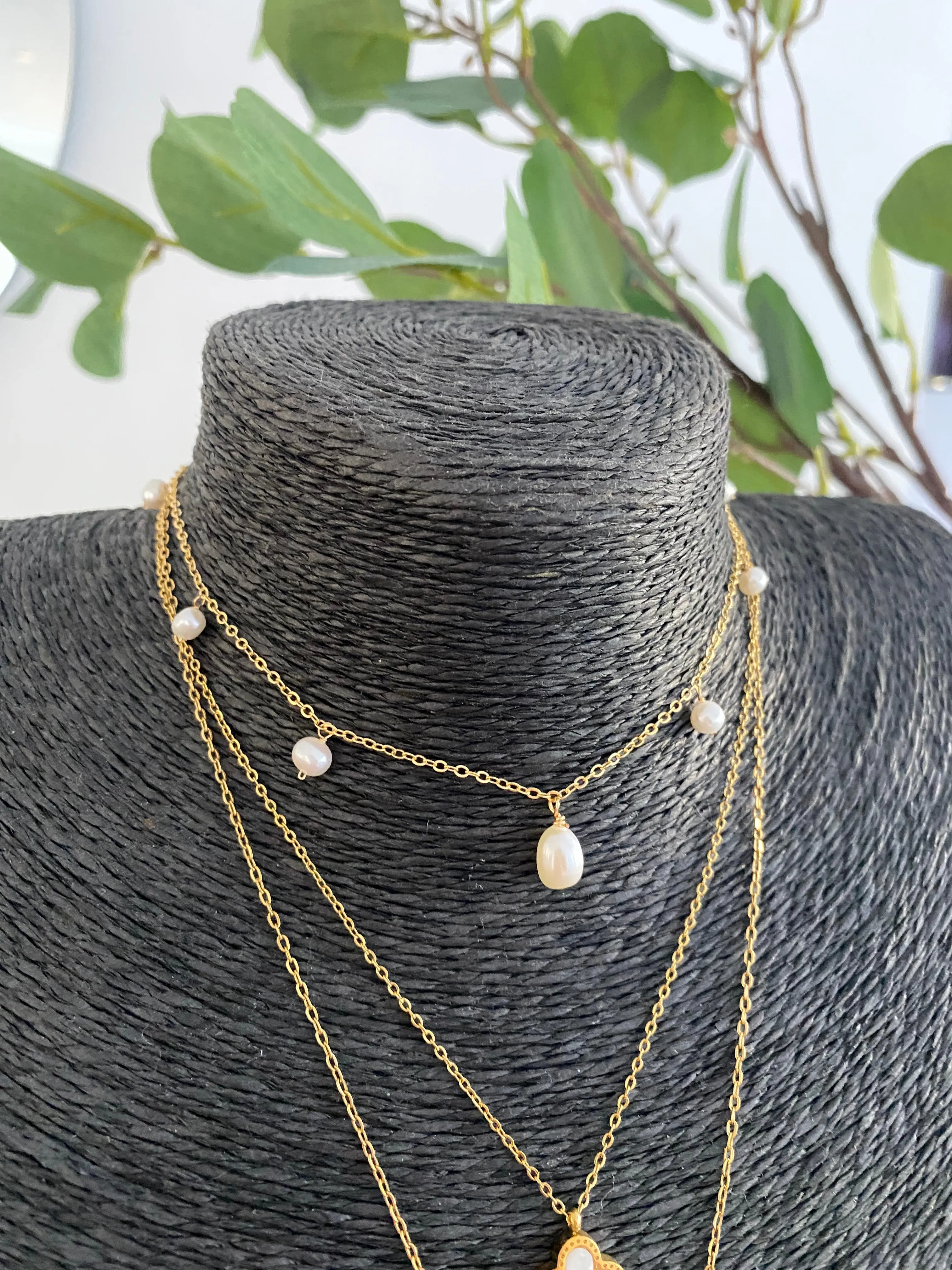 Pearl Choker - Gold