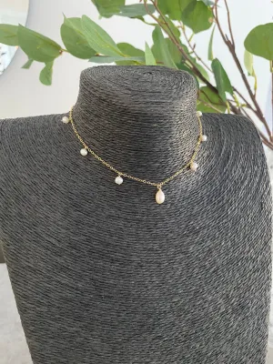 Pearl Choker - Gold