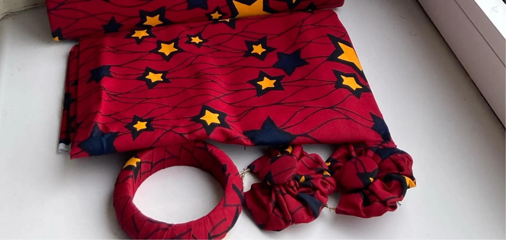 Premium Ankara Head Wrap with Earring and Bangles