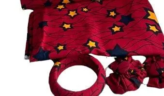 Premium Ankara Head Wrap with Earring and Bangles