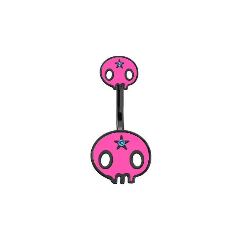 Punk Devil Lips Skull Zinc Belly Button Ring