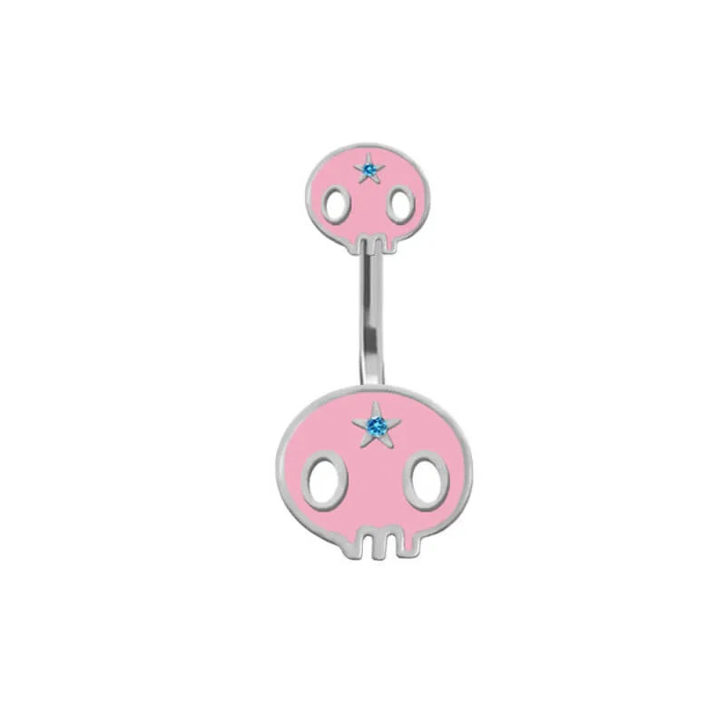 Punk Devil Lips Skull Zinc Belly Button Ring