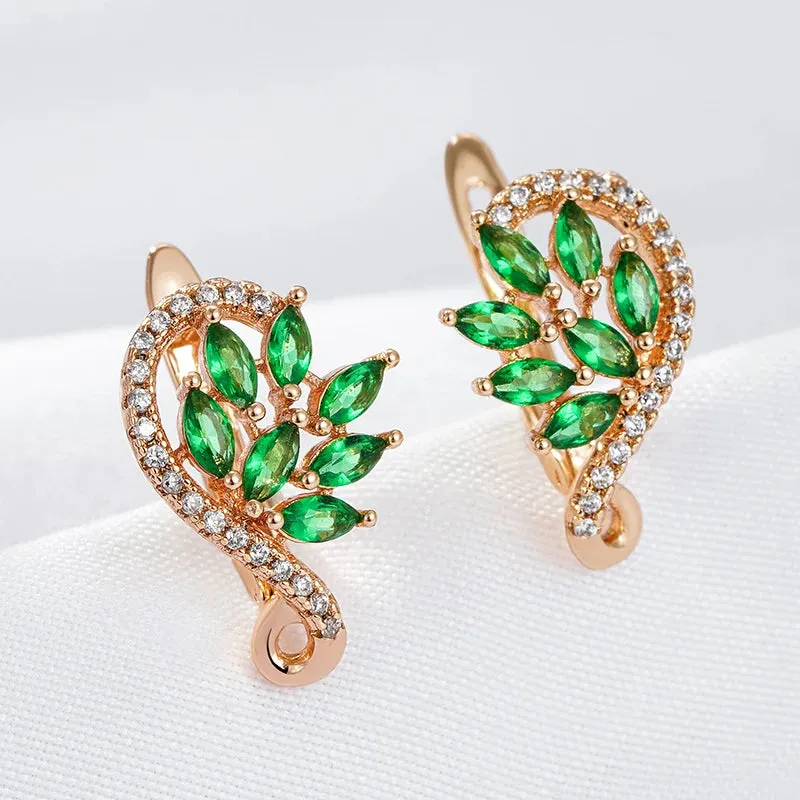 Radiant Green Zircon Rose Gold Pendant Necklace