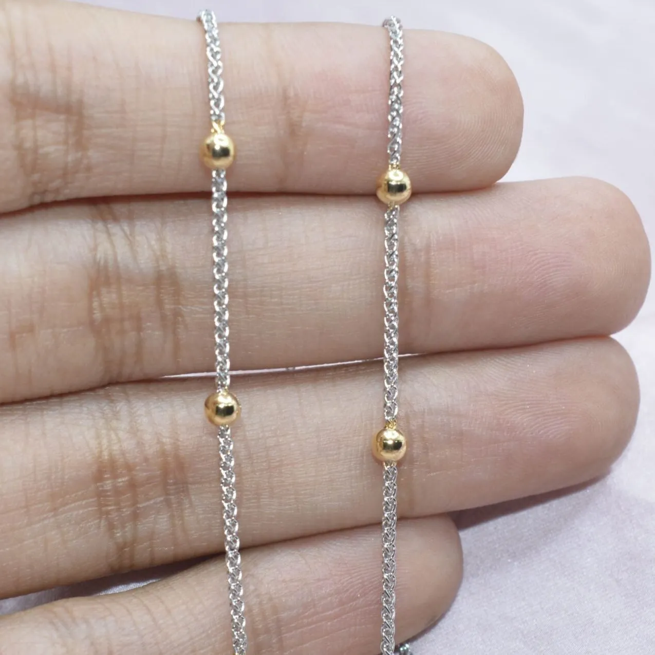 Radiant Yellow and White Gold Accents Anklets