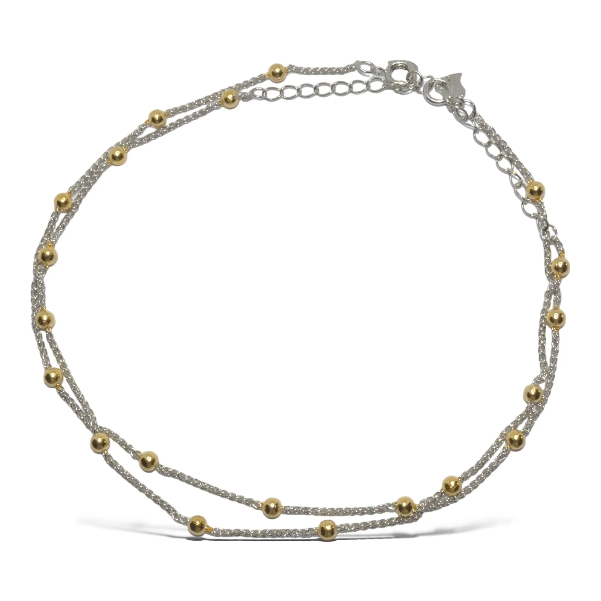 Radiant Yellow and White Gold Accents Anklets