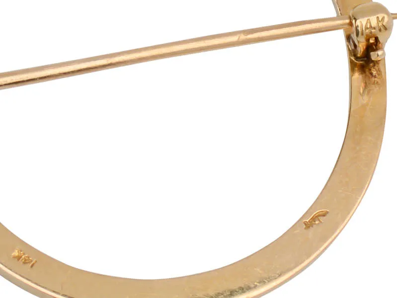 Riker Pearl Enamel Horseshoe Brooch