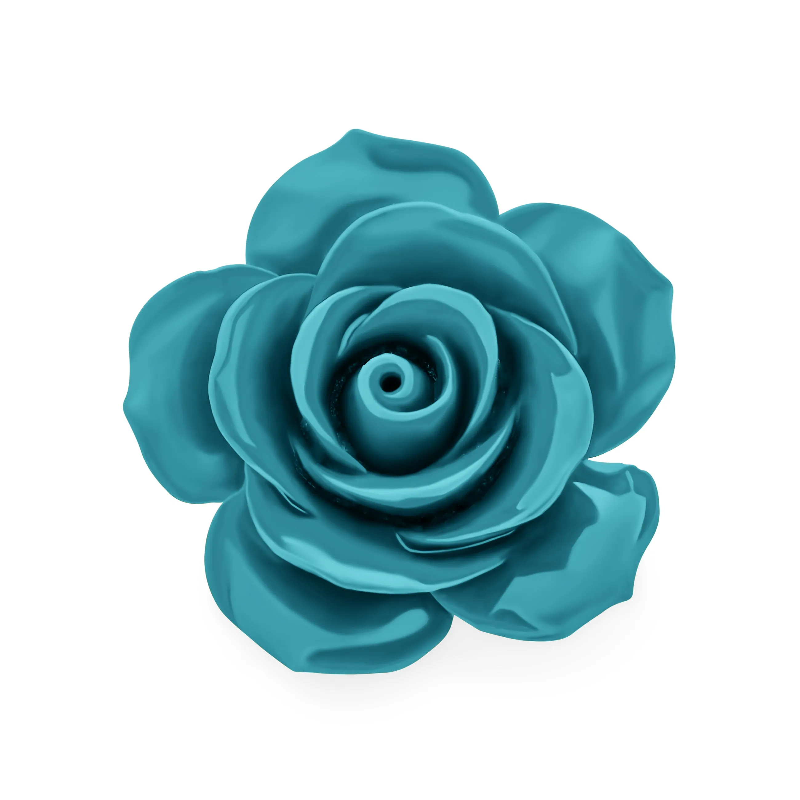 Romantic Floral Blooming 3D Carved Rose Brooche Pin in Pink Blue Black White Red