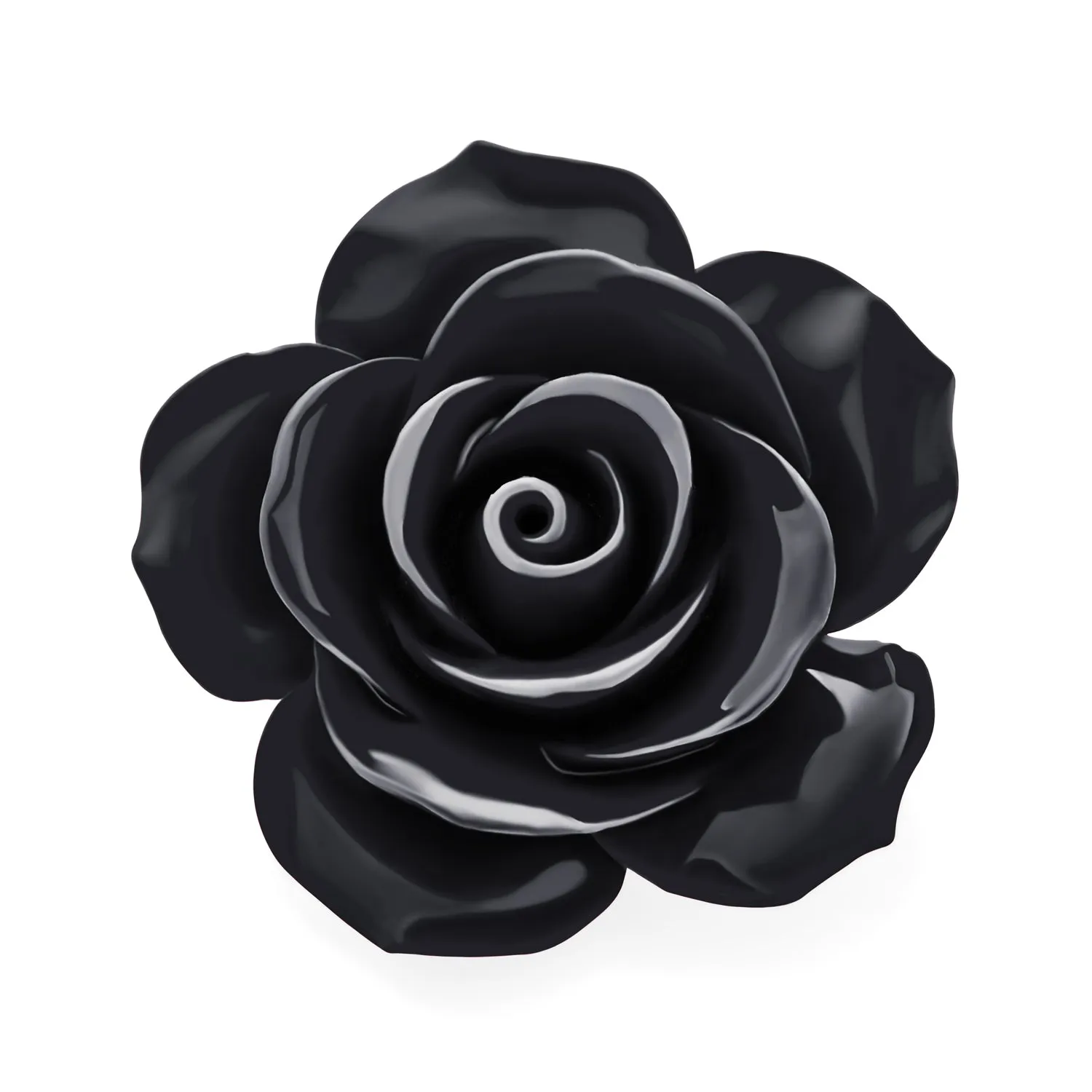 Romantic Floral Blooming 3D Carved Rose Brooche Pin in Pink Blue Black White Red