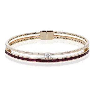 Ruby Bangle in 18k Gold with Diamonds