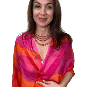 Scarf - Modal Silk - Fuchsia Sunset