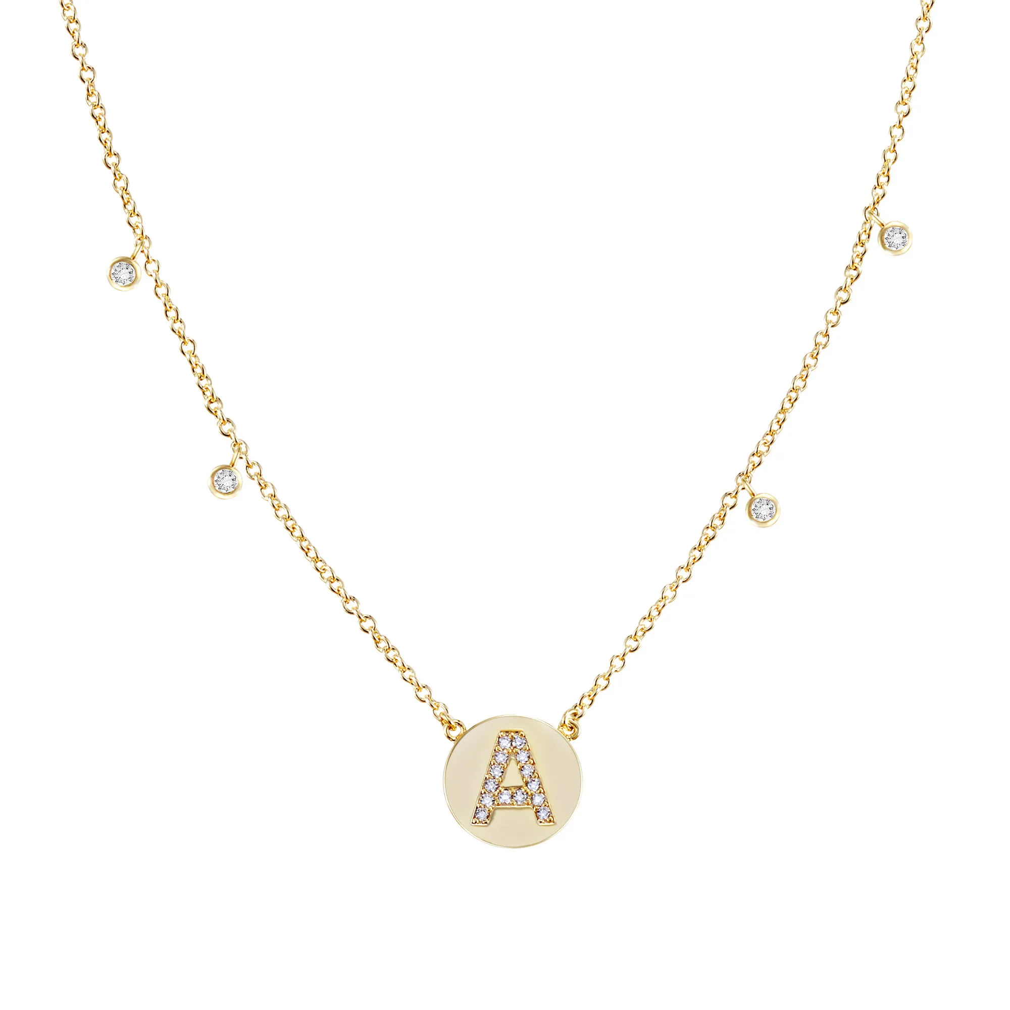 Shine Bright Circle Initial Necklace