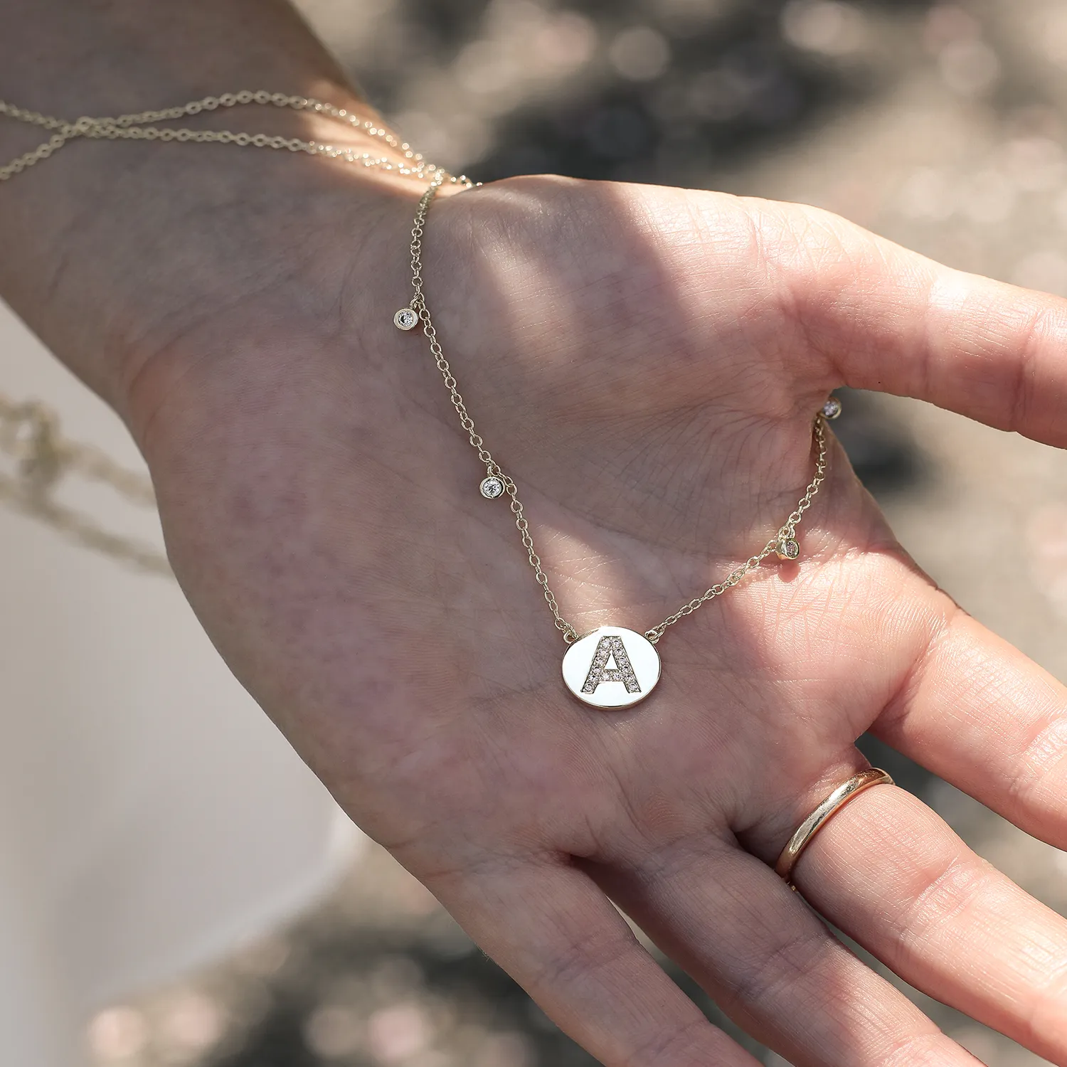 Shine Bright Circle Initial Necklace